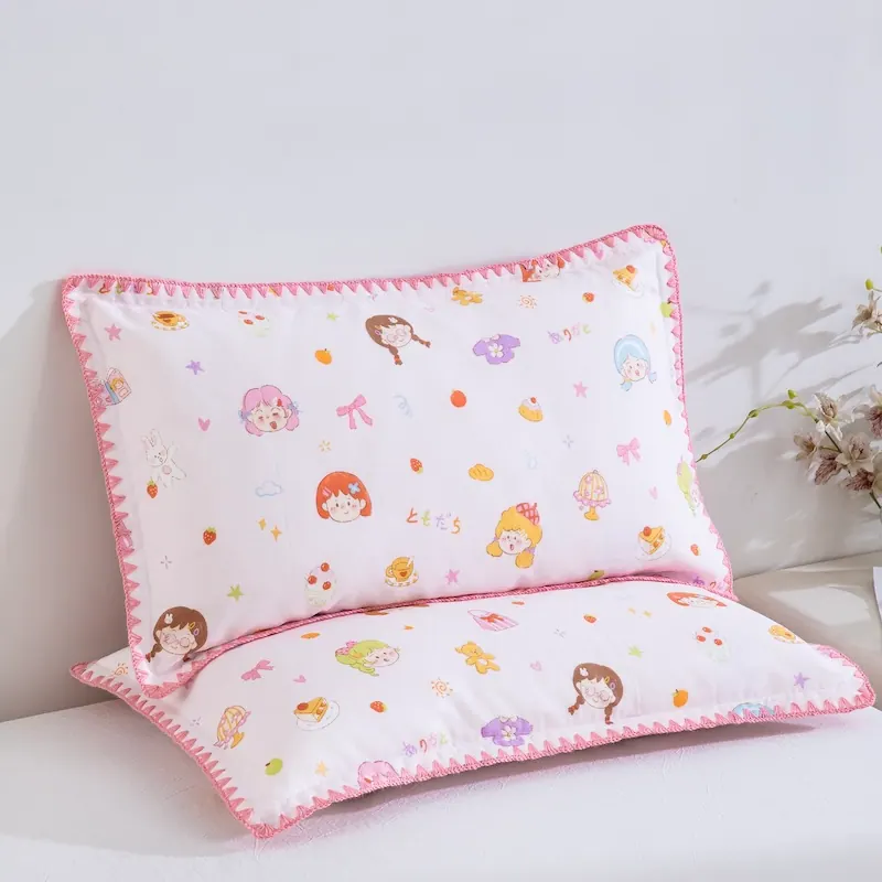 Double Gauze Cotton Scalloped Edge Pillowcase