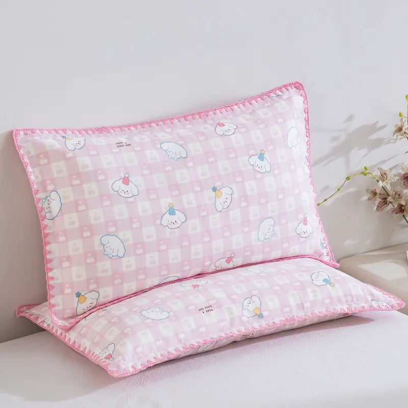 Double Gauze Cotton Scalloped Edge Pillowcase