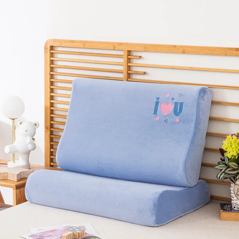 Heart Embroidered Milk Velvet Latex Pillowcase
