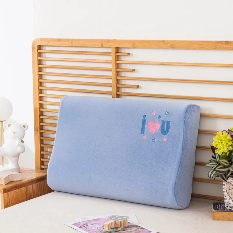 Heart Embroidered Milk Velvet Latex Pillowcase
