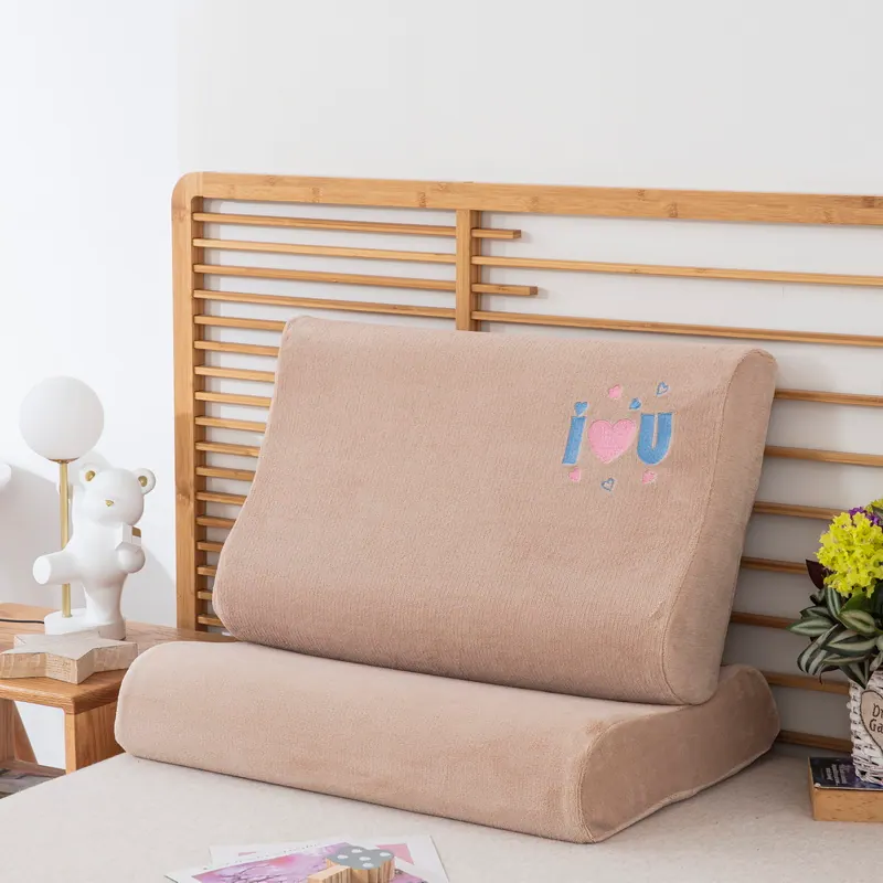 Heart Embroidered Milk Velvet Latex Pillowcase