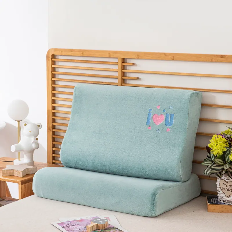 Heart Embroidered Milk Velvet Latex Pillowcase