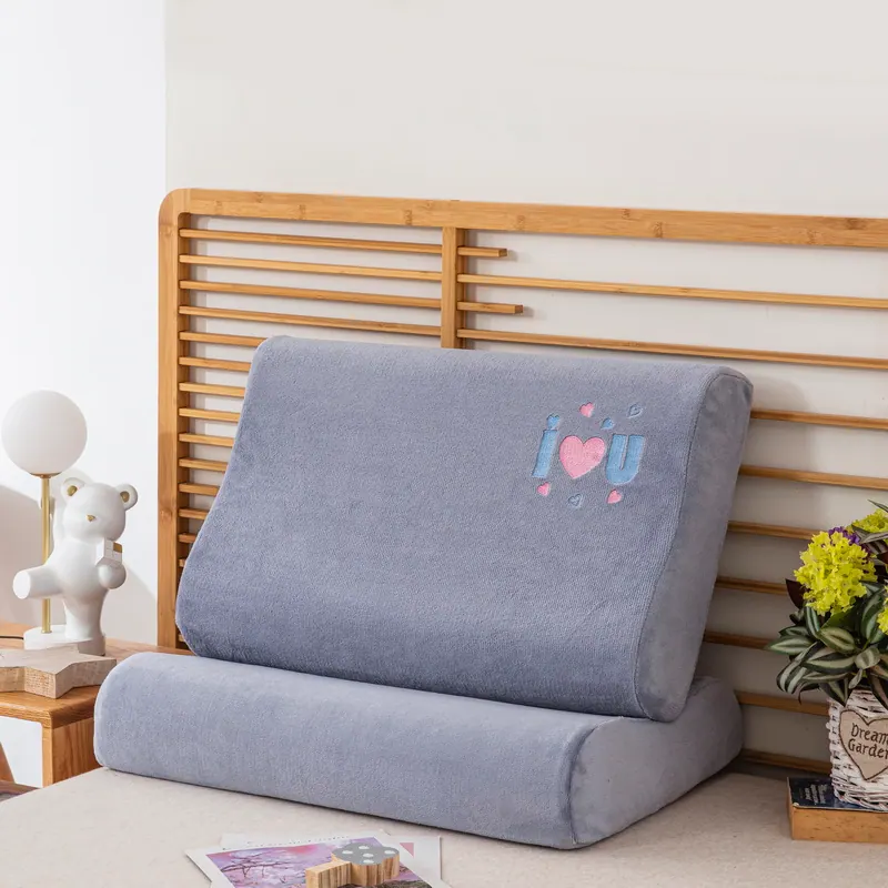 Heart Embroidered Milk Velvet Latex Pillowcase