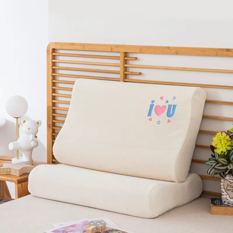 Heart Embroidered Milk Velvet Latex Pillowcase