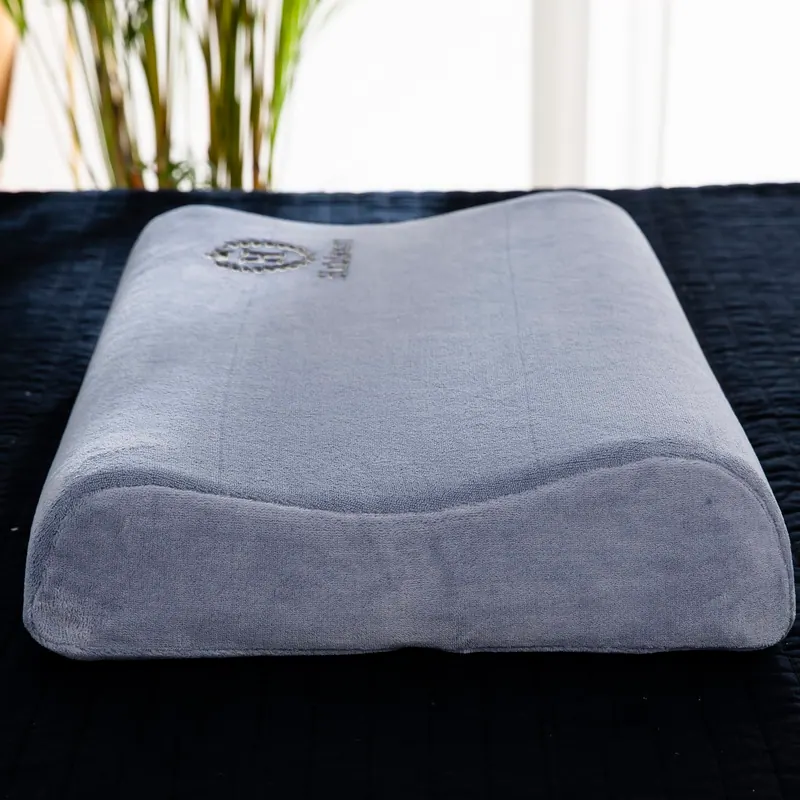 H-Pattern Embroidered Milk Velvet Latex Pillowcase