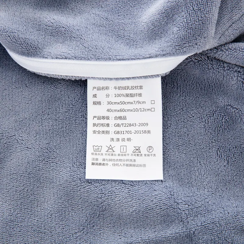 H-Pattern Embroidered Milk Velvet Latex Pillowcase